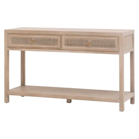 Essentials For Living Cane Smoke Gray Oak 2 Drawers Entry Console