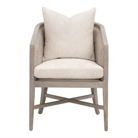 Essentials For Living McGuire Natural Gray Linen Arm Chair