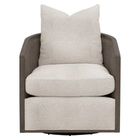 Essentials For Living McGuire Matte Brown Jute Swivel Club Chair