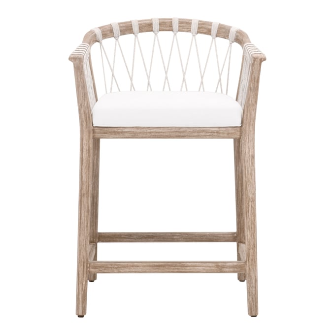 Essentials For Living Pacific Natural Gray White Peyton Pearl Counter Stool EFL-6800CS-WHT-LPPRL-NG