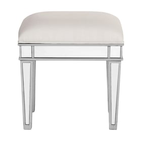 Elegant Decor Contempo Hand Rubbed Silver Backless Chair