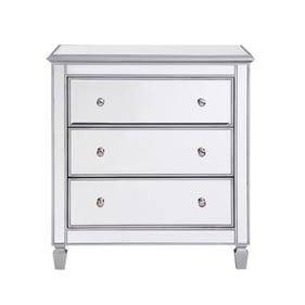 Elegant Decor Contempo Hand Rubbed Silver Bedside Cabinet