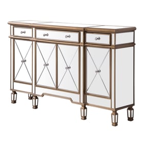 Elegant Decor Contempo Hand Rubbed Gold Three Drawers Cabinet