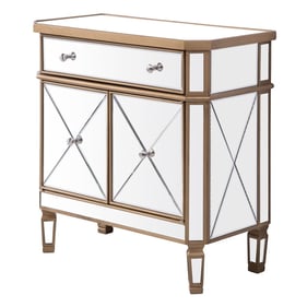 Elegant Decor Contempo Hand Rubbed Gold One Drawer Cabinet