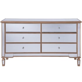 Elegant Decor Contempo Hand Rubbed Gold Six Drawers Cabinet