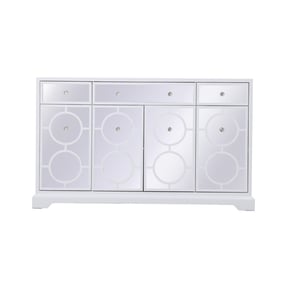 Elegant Decor Modern White 60 Inch Mirrored Credenza