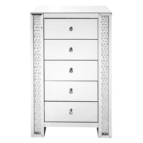 Elegant Decor Modern Clear 29 Inch Crystal Five Drawers Chest