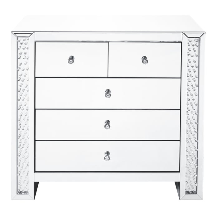 Elegant Decor Modern Clear 39.5 Inch Crystal Five Drawers Cabinet ELED-MF91007