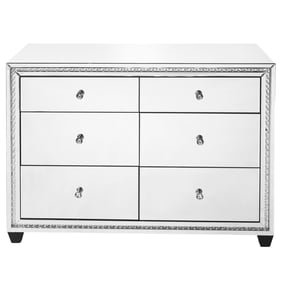 Elegant Decor Modern Clear 47 Inch Crystal Six Drawers Cabinet