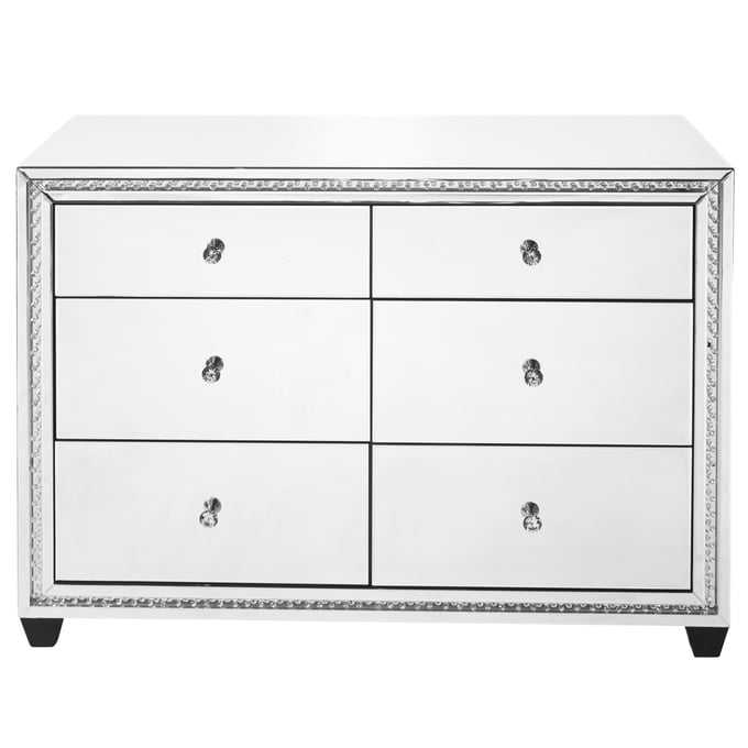 Elegant Decor Modern Clear 47 Inch Crystal Six Drawers Cabinet ELED-MF91011