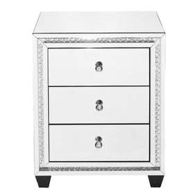 Elegant Decor Modern Clear 22 Inch Crystal Three Drawers End Table