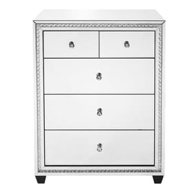 Elegant Decor Modern Clear 31.5 Inch Crystal Five Drawers Cabinet