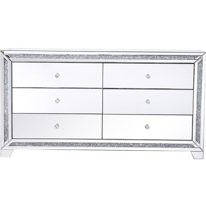 Elegant Decor Modern Clear Silver 60 Inch Crystal Cabinet ELED-MF92056