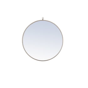 Elegant Decor Eternity Silver Decorative Hook 28 Inch Round Mirror