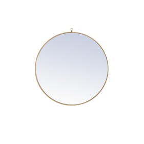 Elegant Decor Eternity Brass Decorative Hook 36 Inch Round Mirror