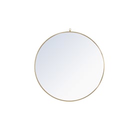 Elegant Decor Eternity Brass Decorative Hook 48 Inch Round Mirror