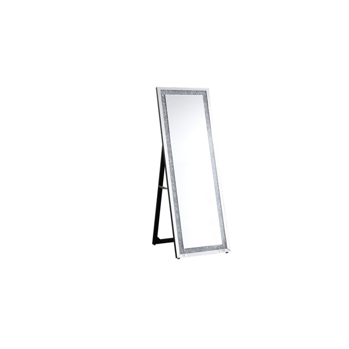 Elegant Decor Sparkle Silver 22 Inch Standing Full Crystal Mirror ELED-MR9233