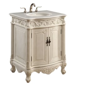 Elegant Decor Danville Antique White 27 Inch Single Bathroom Vanity Set