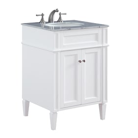 Elegant Decor Park Avenue White 24 Inch Single Bathroom Vanity Set