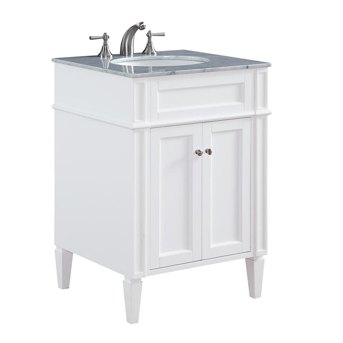 Elegant Decor Park Avenue White 24 Inch Single Bathroom Vanity Set ELED-VF-1026