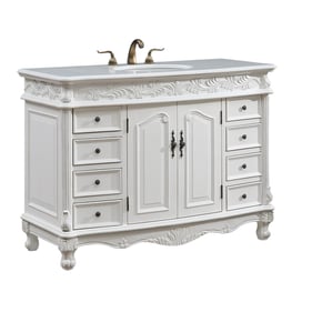 Elegant Decor Bordeaux White 48 Inch Single Bathroom Vanity Set