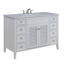 Elegant Decor Cape Cod White 48 Inch Single Bathroom Vanity Set