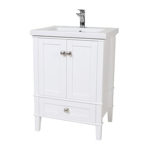 Elegant Decor Aqua White 24 Inch Single Bathroom Vanity Set