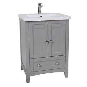 Elegant Decor Saturn Medium Grey 24 Inch Single Bathroom Vanity Set