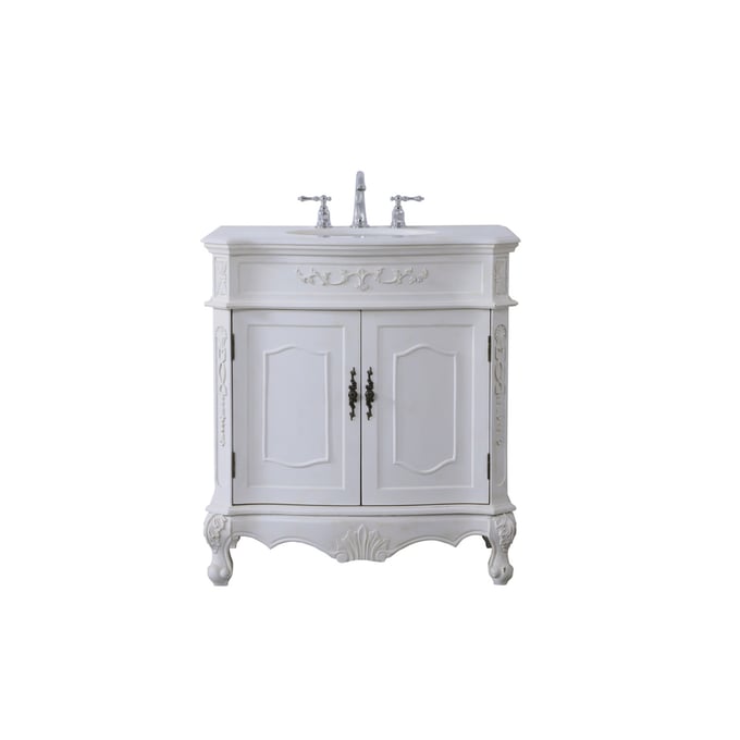 Elegant Decor Danville White 32 Inch Single Bathroom Vanity Set ELED-VF10132AW