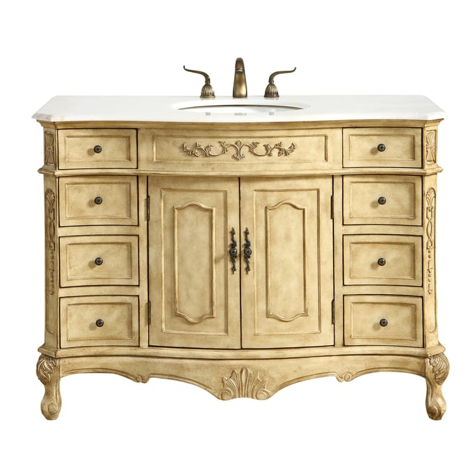 Elegant Decor Danville Beige 48 Inch Single Bathroom Vanity Set ELED-VF10148AB