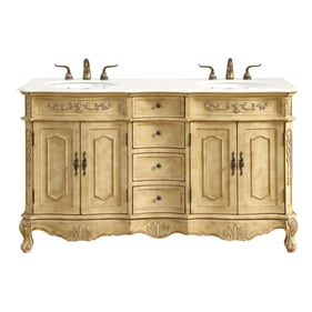 Elegant Decor Danville Beige 60 Inch Double Bathroom Vanity Set