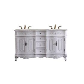 Elegant Decor Danville White 60 Inch Double Bathroom Vanity Set