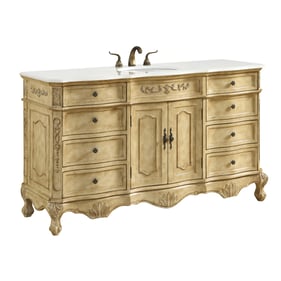 Elegant Decor Danville Beige 60 Inch Single Bathroom Vanity Set