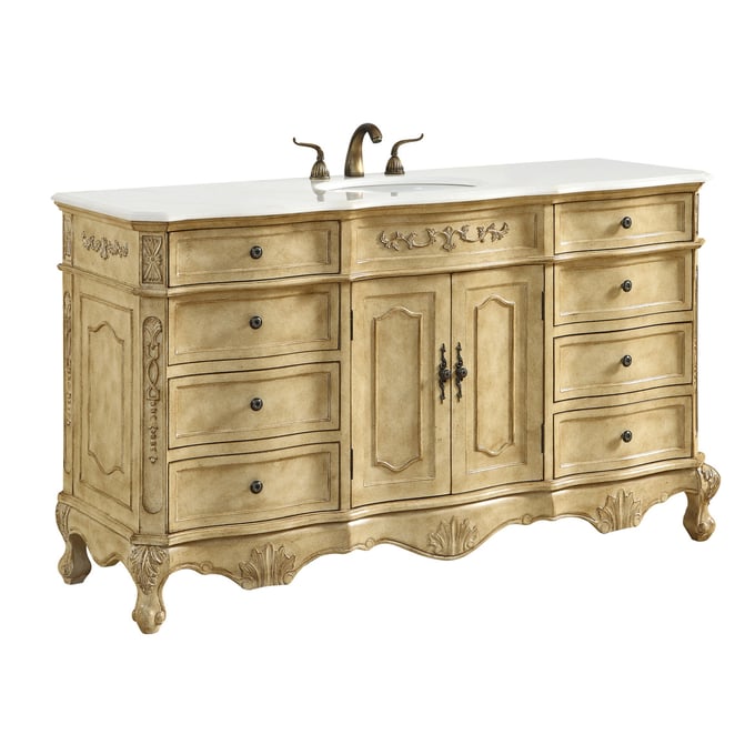 Elegant Decor Danville Beige 60 Inch Single Bathroom Vanity Set ELED-VF101S60AB