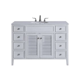 Elegant Decor Cape Cod Antique White 48 Inch Single Bathroom Vanity Set