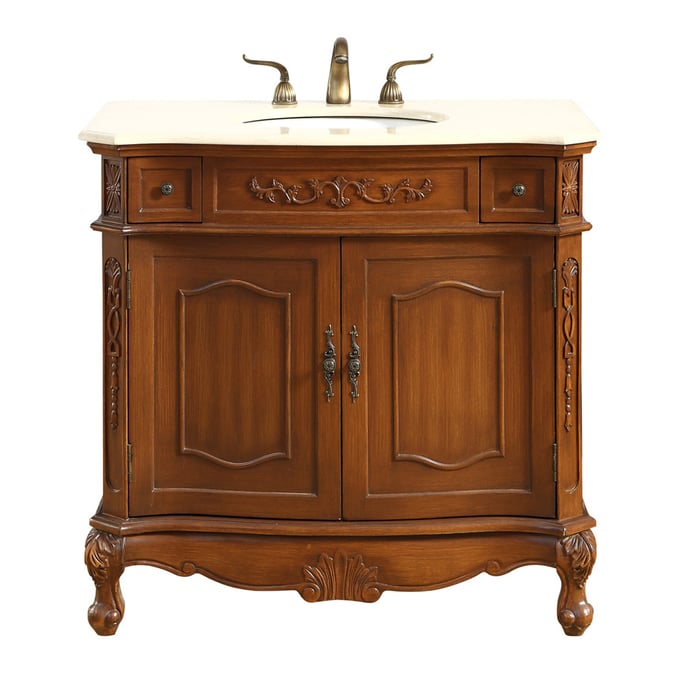 Elegant Decor Danville Brown 36 Inch Single Bathroom Vanity Set ELED-VF10536BR