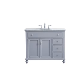 Elegant Decor Otto Light Grey 42 Inch Single Bathroom Vanity Set