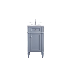 Elegant Decor Park Avenue Grey 18 Inch Single Bathroom Vanity Set