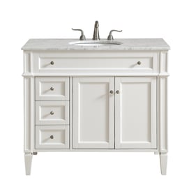 Elegant Decor Park Avenue White 40 Inch Single Bathroom Vanity Set