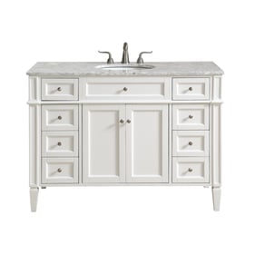 Elegant Decor Park Avenue White 48 Inch Single Bathroom Vanity Set