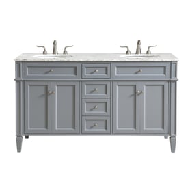 Elegant Decor Park Avenue Grey 60 Inch Double Bathroom Vanity Set