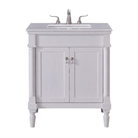 Elegant Decor Lexington White 30 Inch Single Bathroom Vanity Set