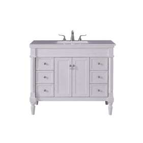 Elegant Decor Lexington White 42 Inch Single Bathroom Vanity Set