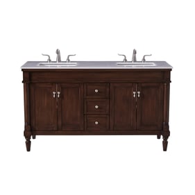 Elegant Decor Lexington Walnut 60 Inch Single Bathroom Vanity Set