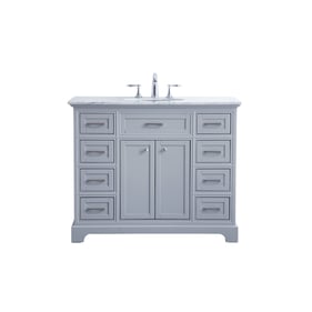 Elegant Decor Americana Light Grey 42 Inch Single Bathroom Vanity Set