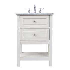 Elegant Decor Metropolis White 24 Inch Single Bathroom Vanity Set