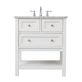 Elegant Decor Metropolis White 30 Inch Single Bathroom Vanity Set