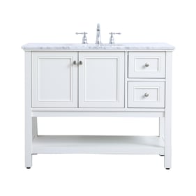 Elegant Decor Metropolis White 42 Inch Single Bathroom Vanity Set