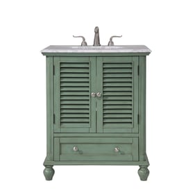 Elegant Decor Rhodes Vintage Mint 30 Inch Single Bathroom Vanity Set