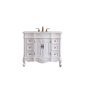 Elegant Decor Oakland White 42 Inch Single Bathroom Vanity Set